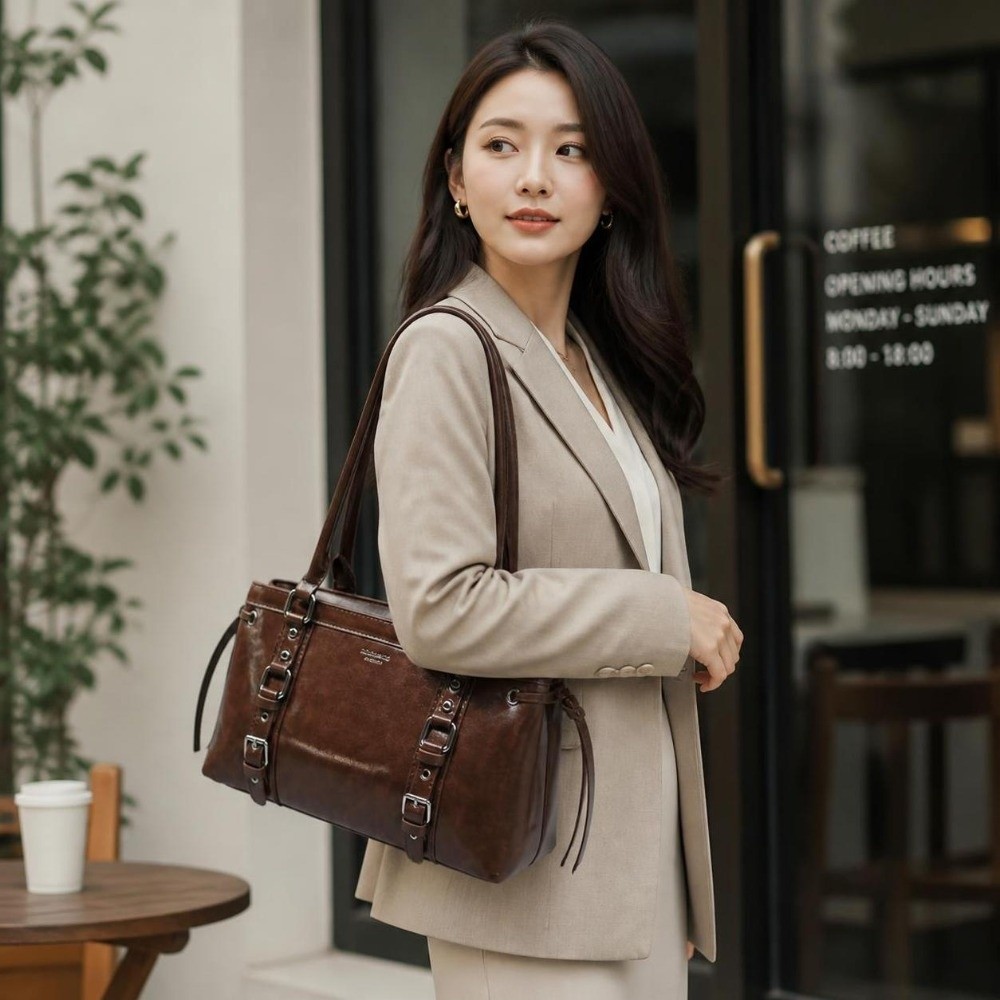 Structured Handbag Top Handle - Bolsa Feminina Estruturada Durável de Luxo