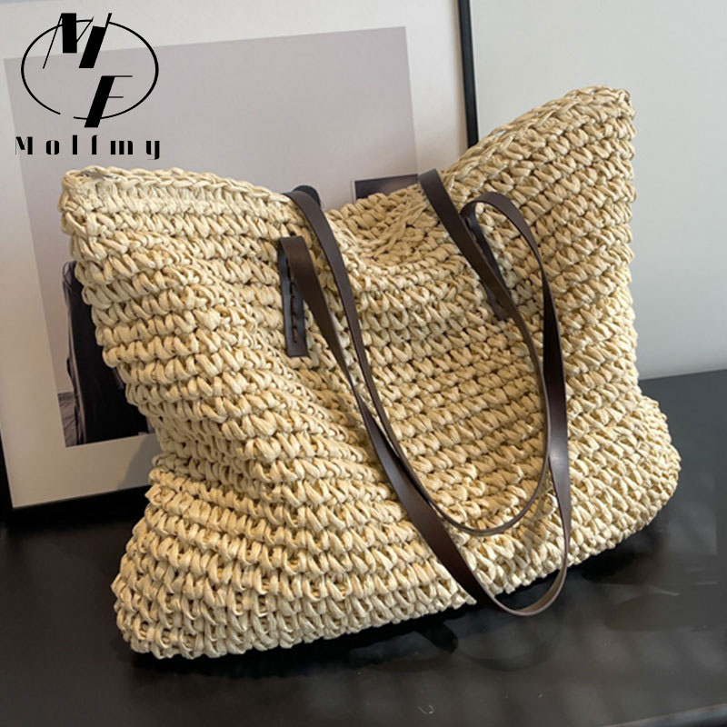 Luxury Bags Collection - Bolsas Tote de Palha Trançada, Bolsa