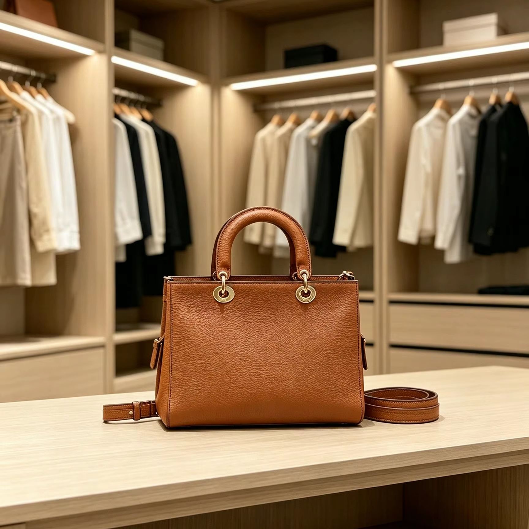 Structured Handbag Top Handle - Bolsa de mão feminina, com alça