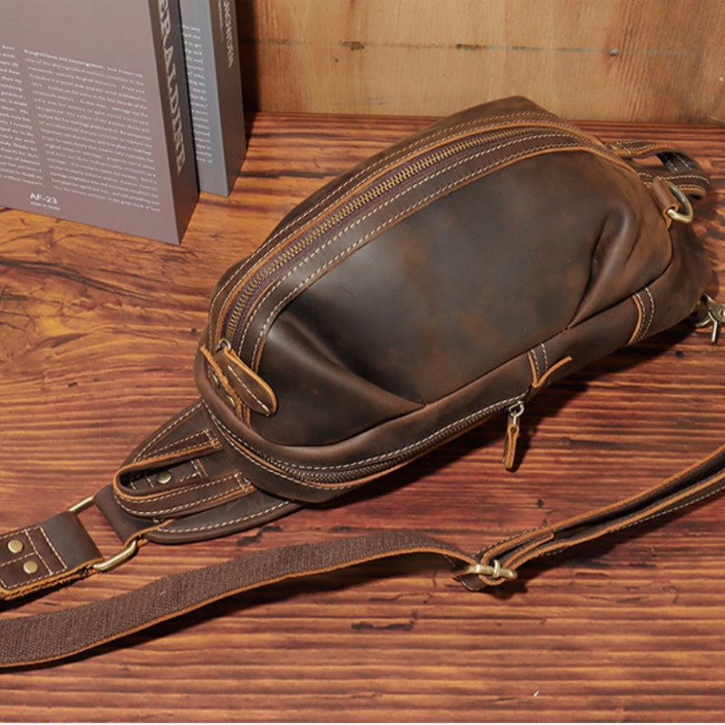 Luxury Bags For Men - Bolsa de peito de couro real