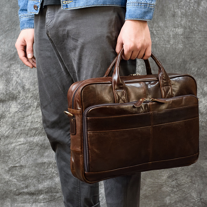 Bolsa De Couro Genuíno De Luxo - Luxury Bags For Men avaliação e preço